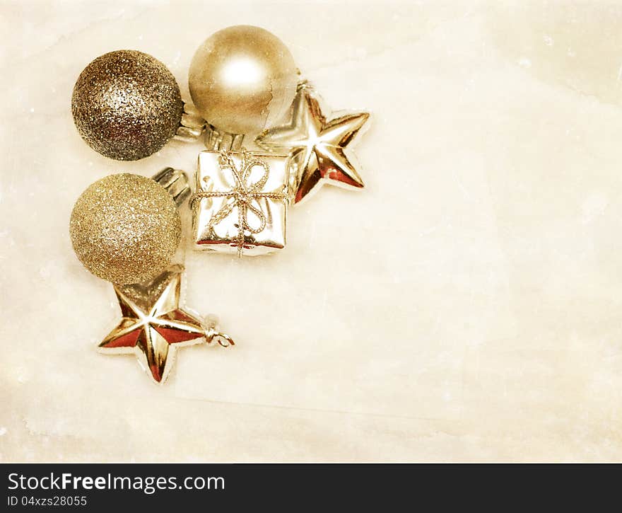 Christmas decorations with copy space