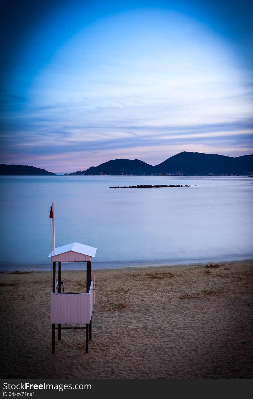 Lifeguard Hut at Twilight