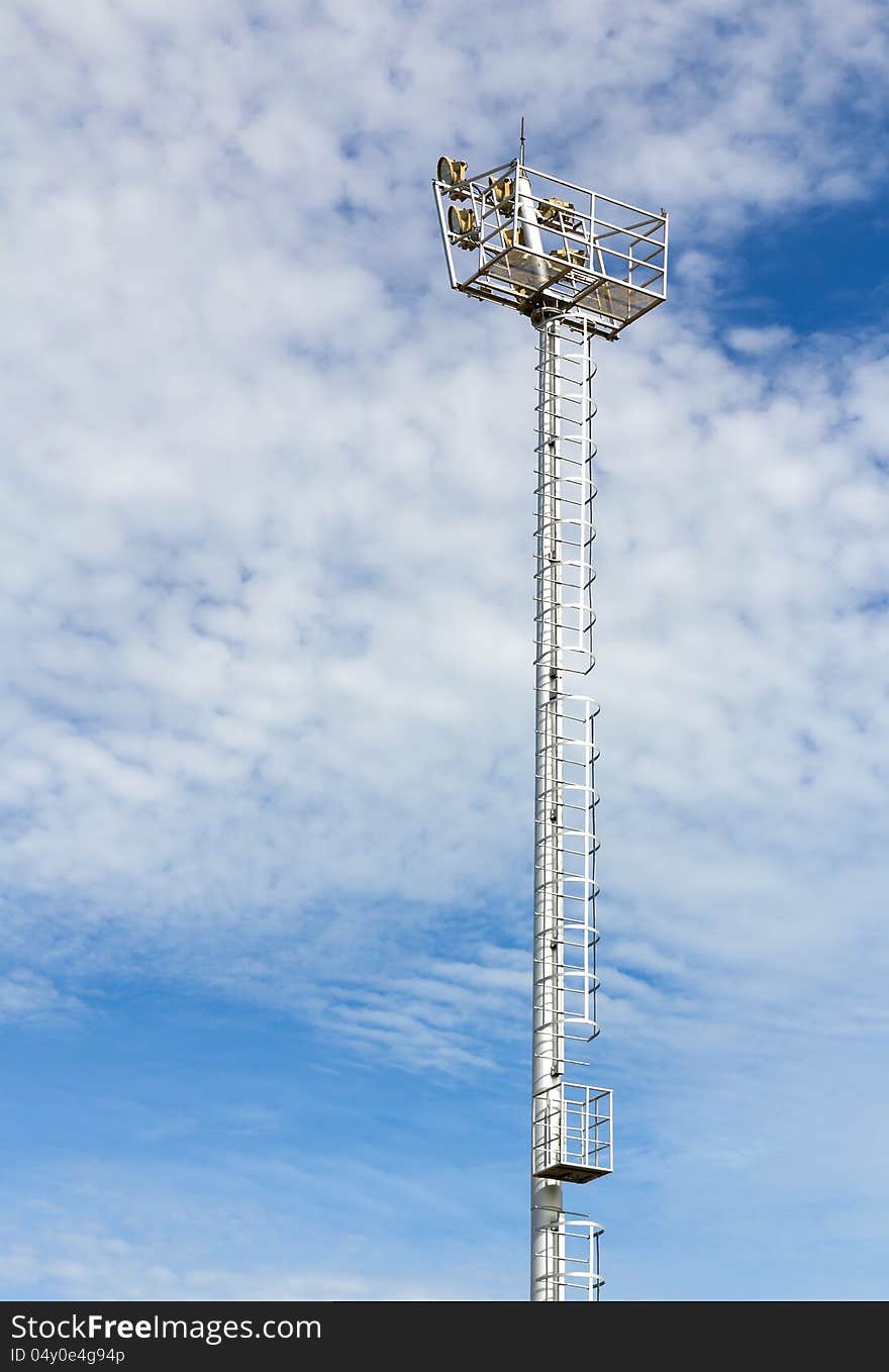 The Stadium Spot-light tower over Blue Sky