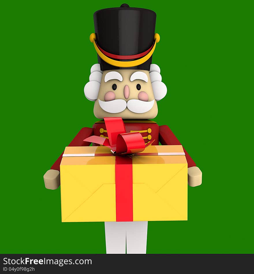 Christmas gift by the Christmas Nutcracker. Clipping path included for easy selection. Christmas gift by the Christmas Nutcracker. Clipping path included for easy selection.