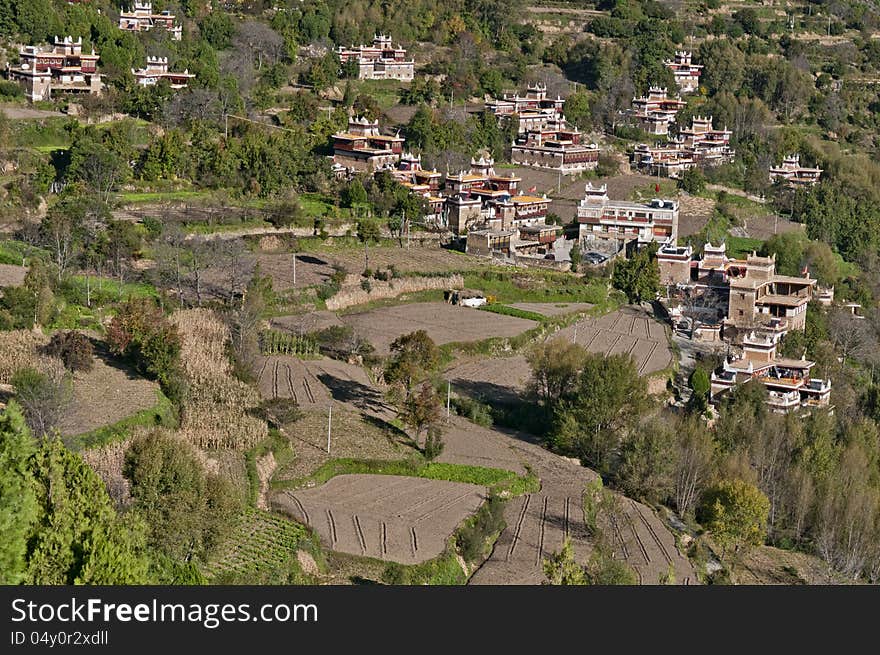 Tibetan village scene