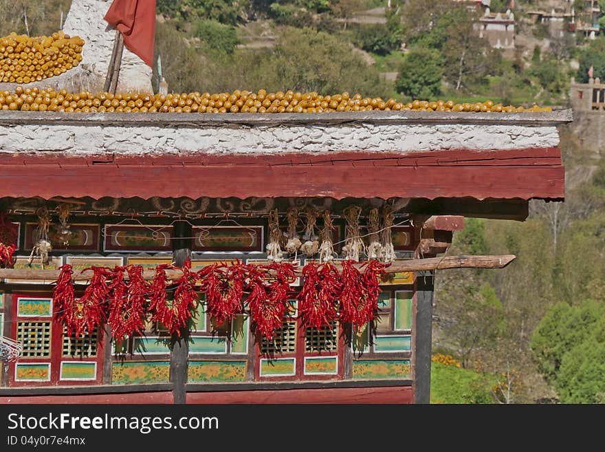 The Roof Of A Tibetan Folk House