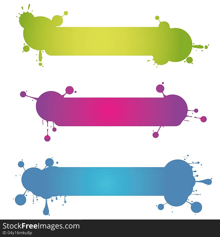 Illustration set of colored banner blots on the white background. Illustration set of colored banner blots on the white background.