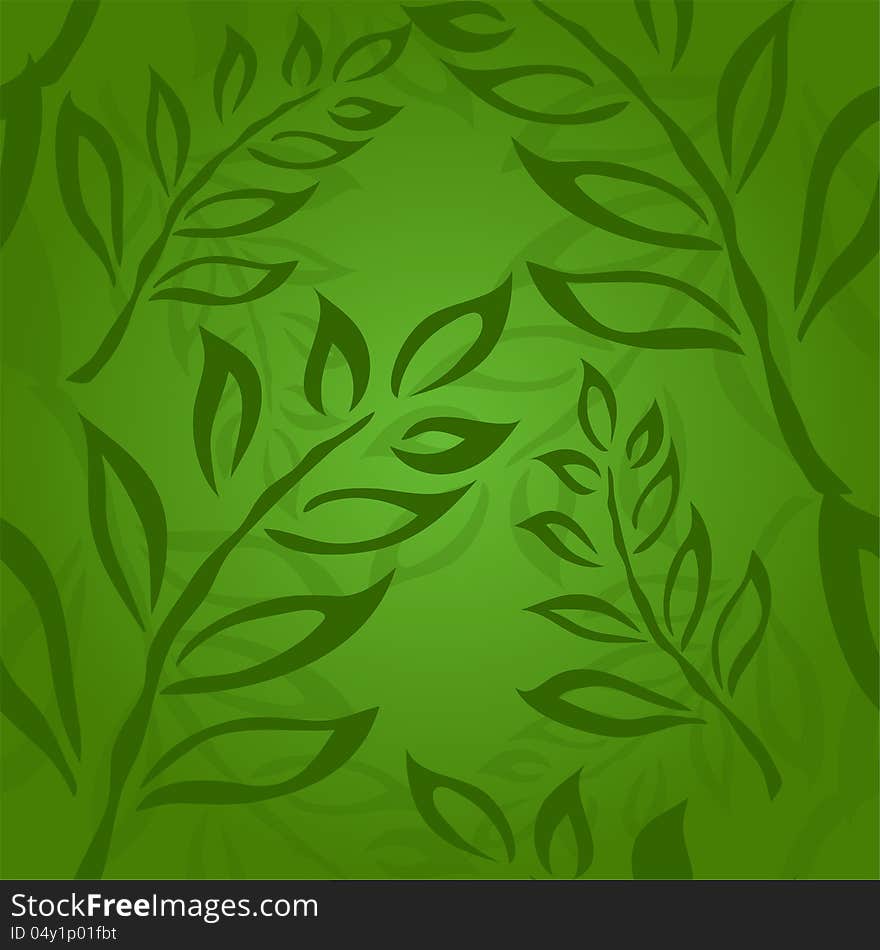 Elegant seamless pattern with abstract leaves for your design