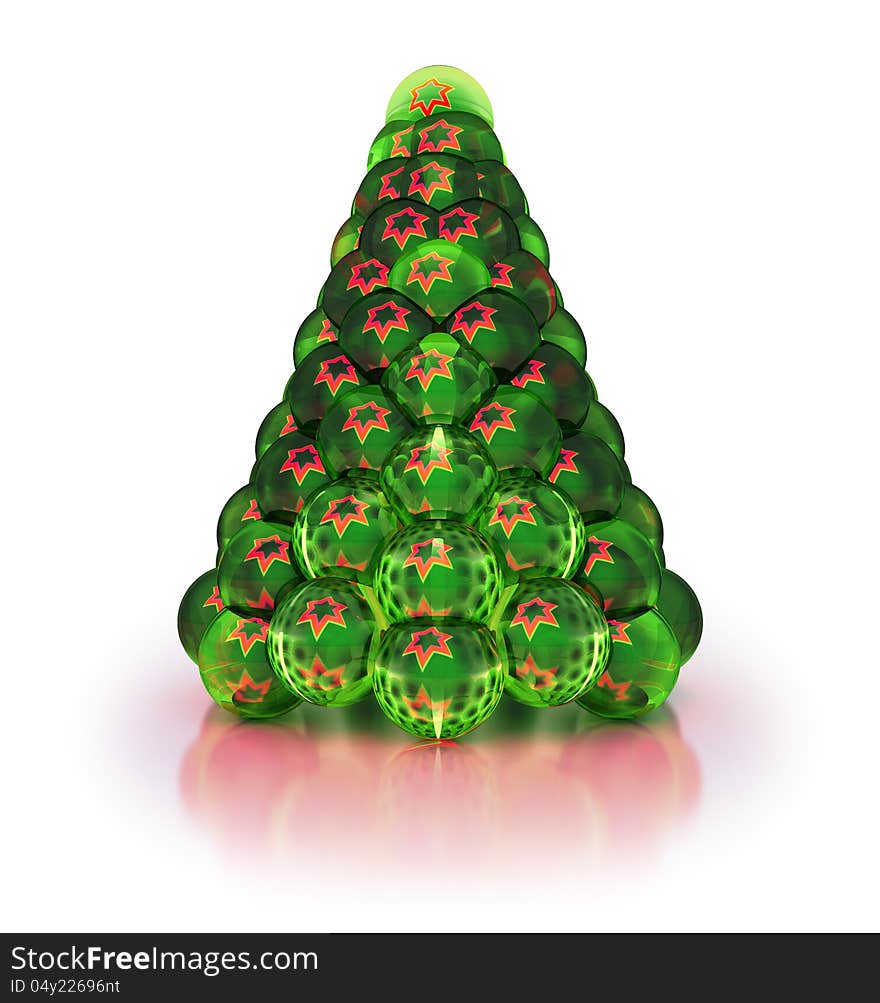 Stylized Christmas Tree.  On White