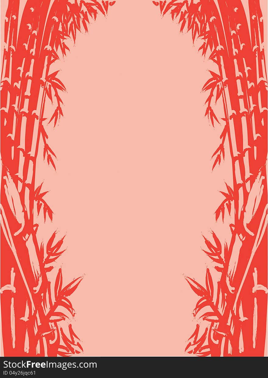 Background Sketch of Oriental Bamboo