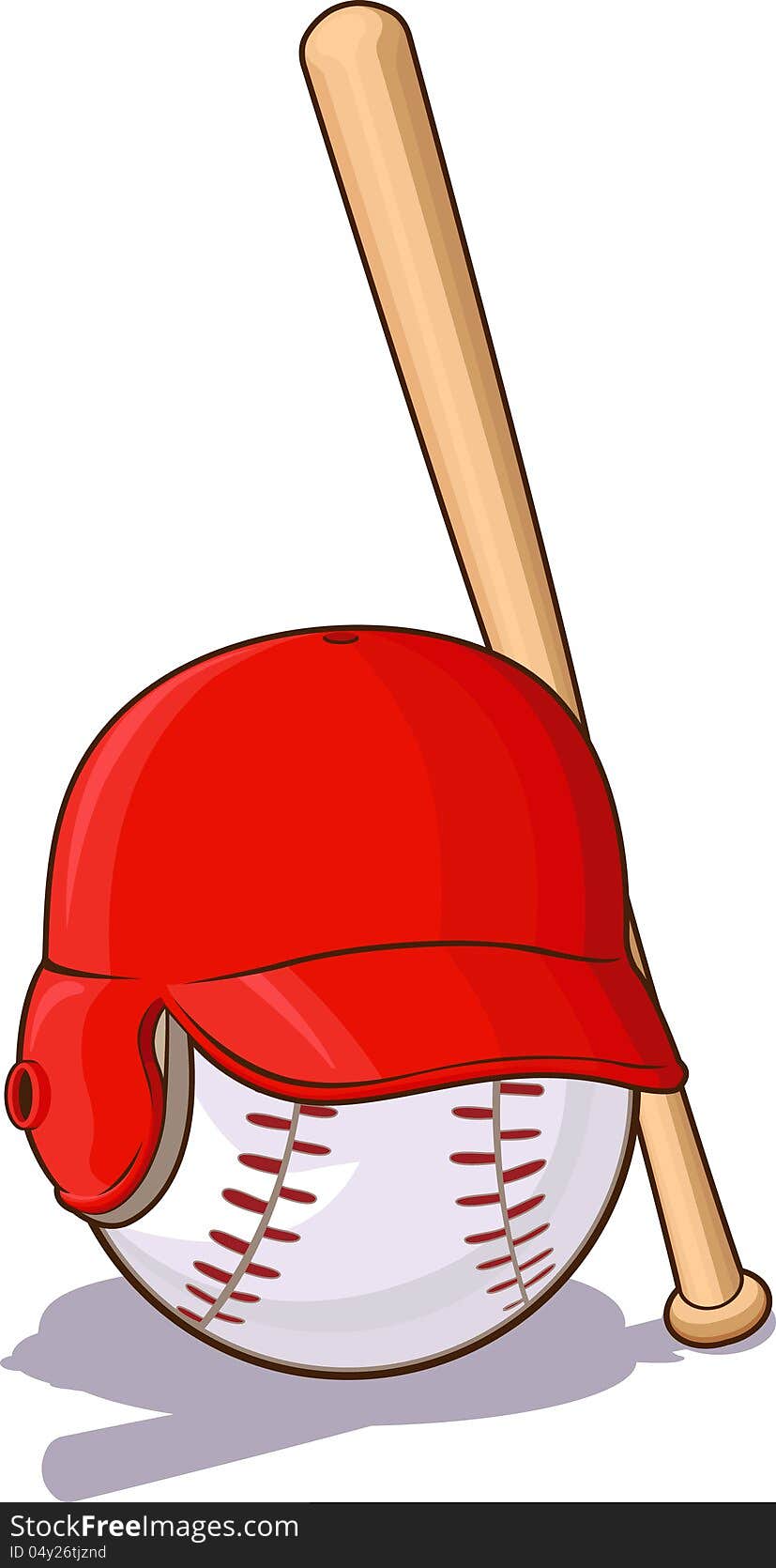 A  of baseball's ball, hat, and bat. Available as a Vector in
EPS8 format that can be scaled to any size without loss of quality.
Each graphics elements (ball, hat, bat) are all can easily be moved or
edited individually.