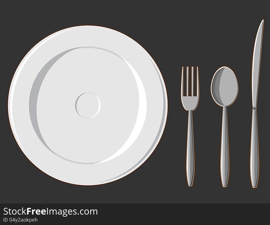 Dining Set - Plate, Fork, Spoon & Knife