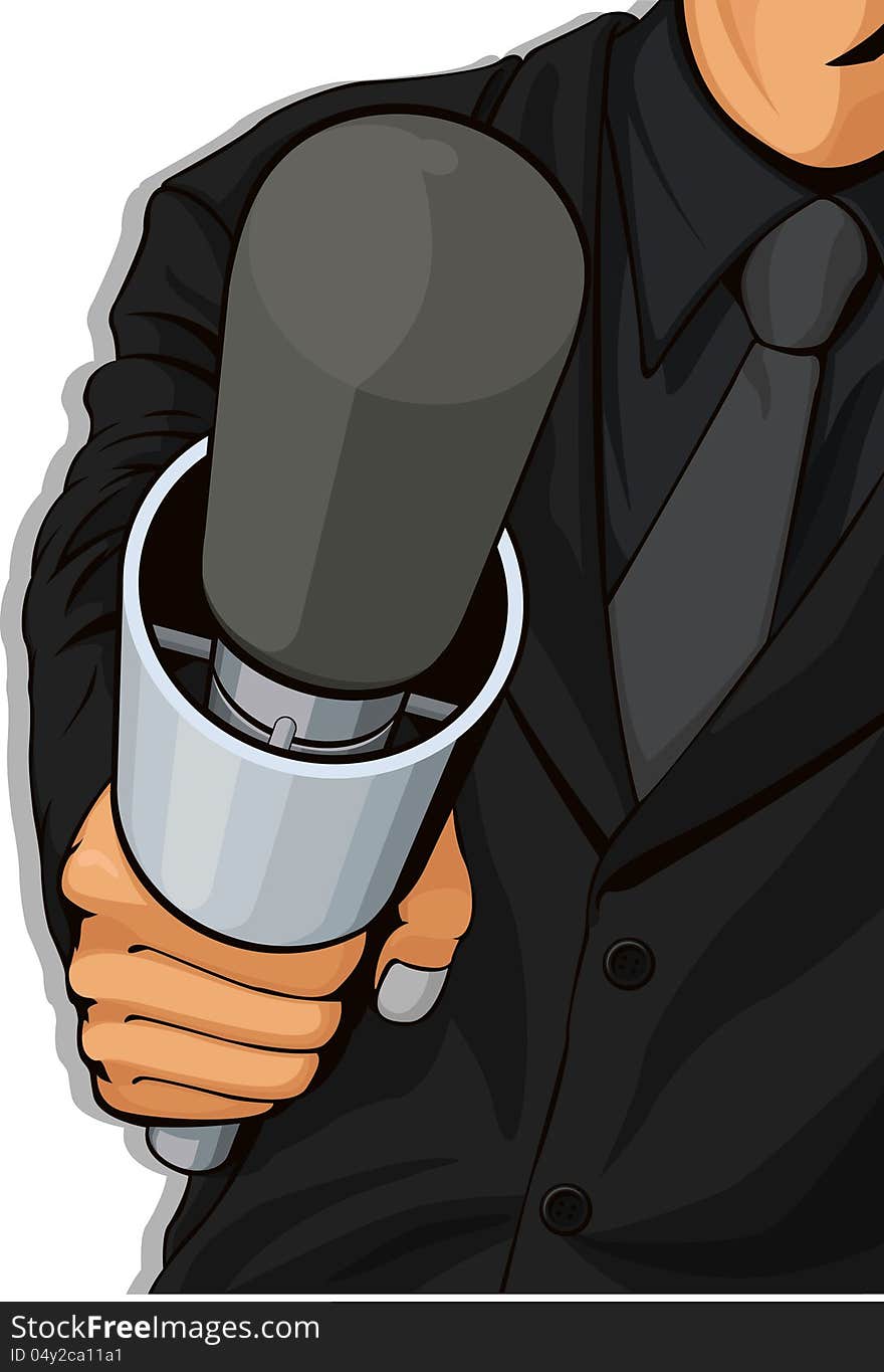 A vector image of a host holding a microphone. Available as a Vector in EPS8 format that can be scaled to any size without loss of quality. The graphics elements are all can be moved or edited individually. A vector image of a host holding a microphone. Available as a Vector in EPS8 format that can be scaled to any size without loss of quality. The graphics elements are all can be moved or edited individually.