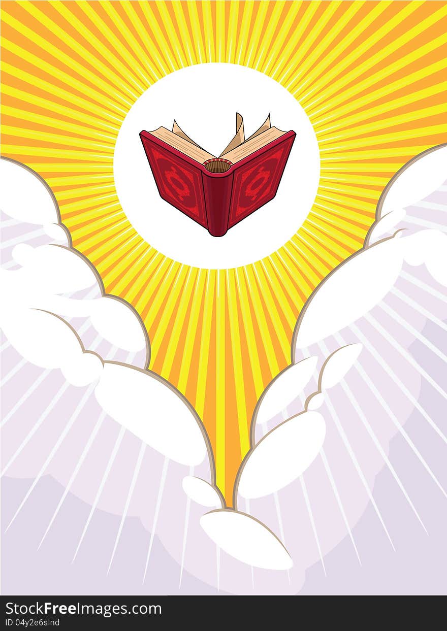 A vector illustration of a opened holy book shining and flying beyond the clouds. This illustration gives a calming and serene feel, as well as holy and grand appearance.
Available as a Vector in EPS8 format that can be scaled to any size without loss of quality. Good for many uses & application, especially in poster. Elements could be separated for further editing. Color easily changed. A vector illustration of a opened holy book shining and flying beyond the clouds. This illustration gives a calming and serene feel, as well as holy and grand appearance.
Available as a Vector in EPS8 format that can be scaled to any size without loss of quality. Good for many uses & application, especially in poster. Elements could be separated for further editing. Color easily changed.