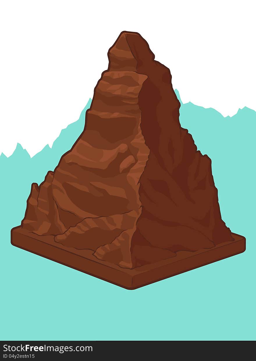 A vector image of a chocholate in the shape of Matterhorn mountain. Good for many application. Available as a Vector in EPS8 format that can be scaled to any size without loss of quality. The graphics elements are all can be moved or edited individually. A vector image of a chocholate in the shape of Matterhorn mountain. Good for many application. Available as a Vector in EPS8 format that can be scaled to any size without loss of quality. The graphics elements are all can be moved or edited individually.