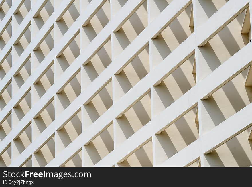 Building facade in angle with shadow