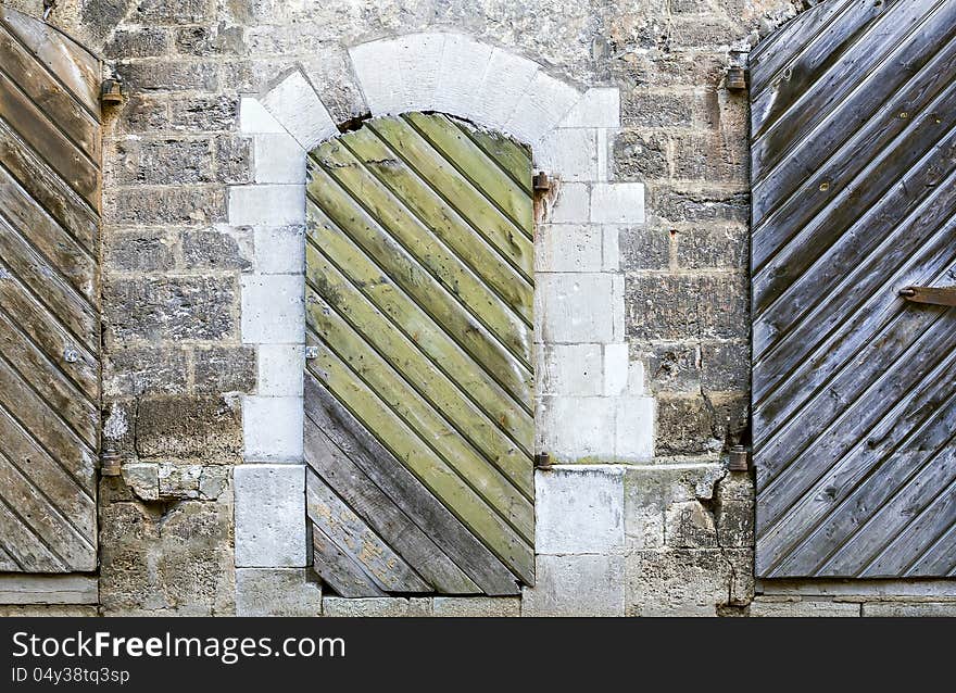 Two Ancient Wooden Doors, Riga, Latvia