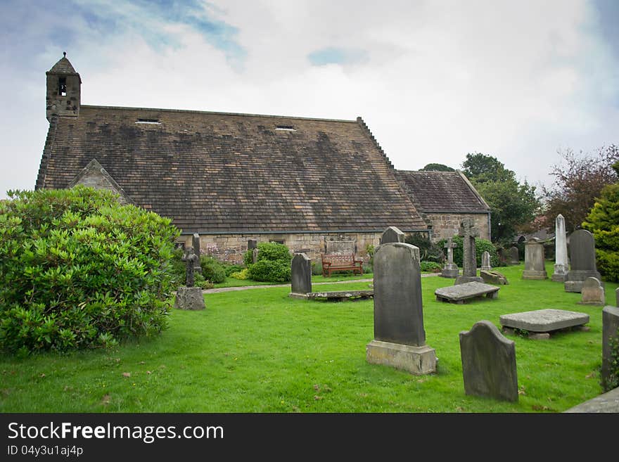 A view of the medieval St Fillans church at the historic village of Aberdour