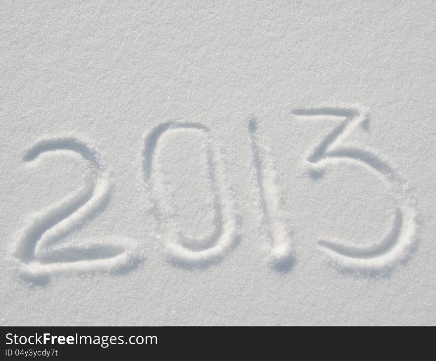 Message handwritten in fresh powdery natural snow for 2013. Message handwritten in fresh powdery natural snow for 2013