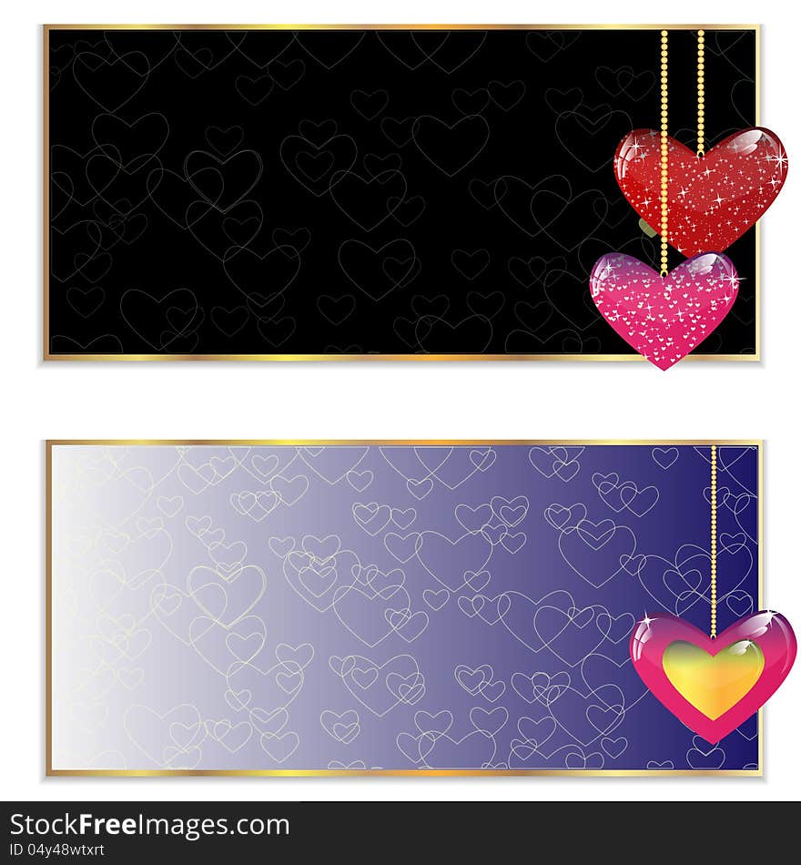 set from two backgrounds with hearts to celebration of day of saint Valentin. set from two backgrounds with hearts to celebration of day of saint Valentin