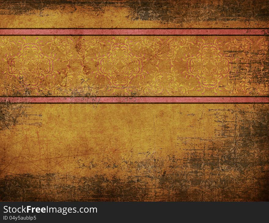 Grunge yellow background with pattern