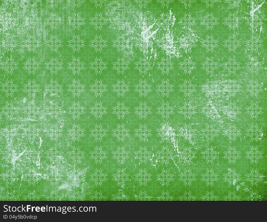 Vitage Flourish Pattern Green Background