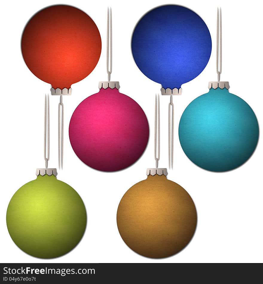 Christmas balls made of craft paper