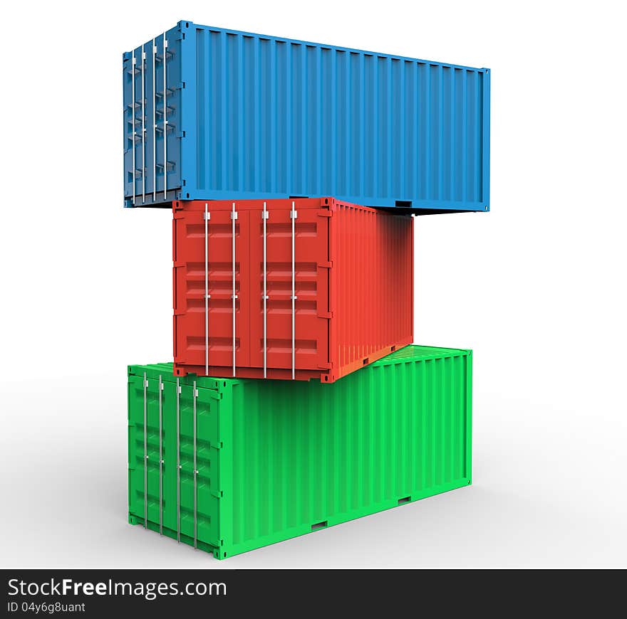 Stack Of Cargo Containers