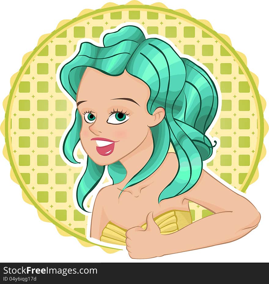 Girl with turquoise hair