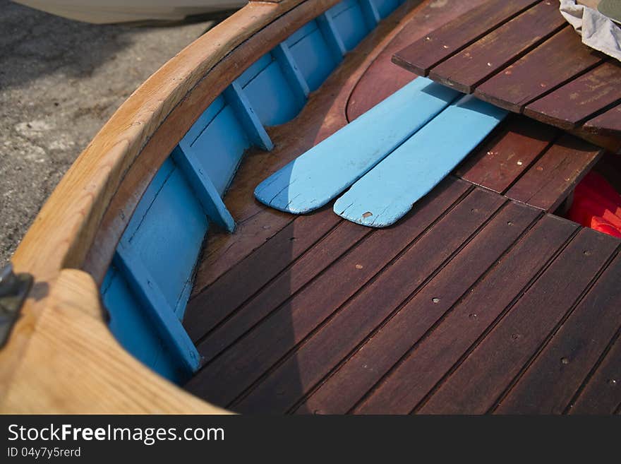 Wooden boats in the port of la spezia