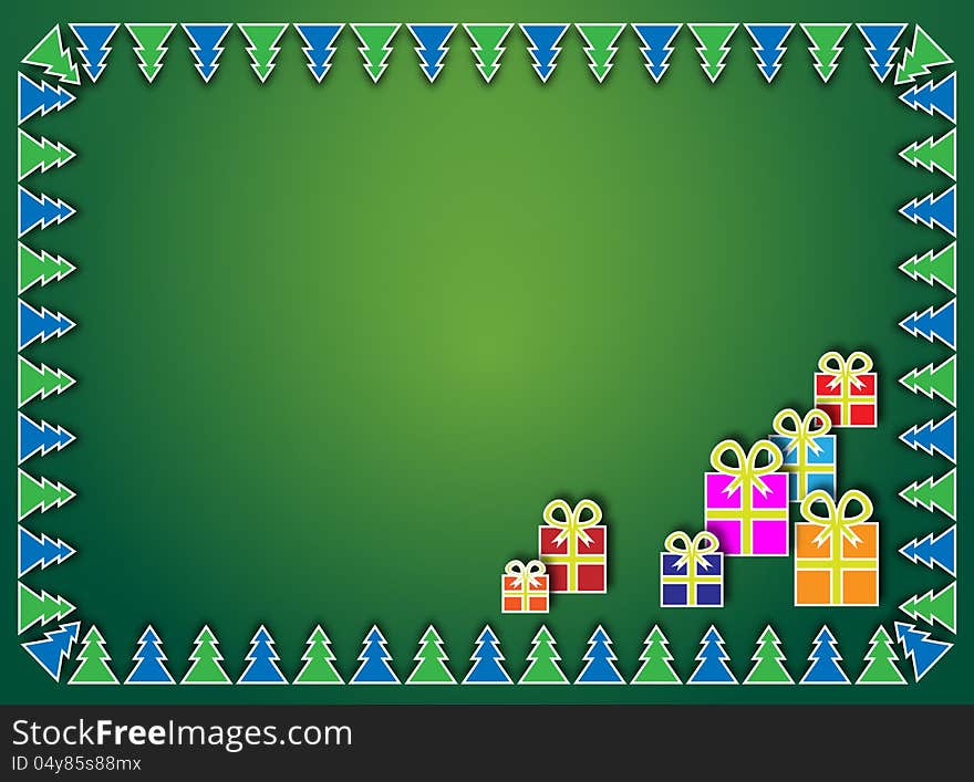 Christmas background with packages