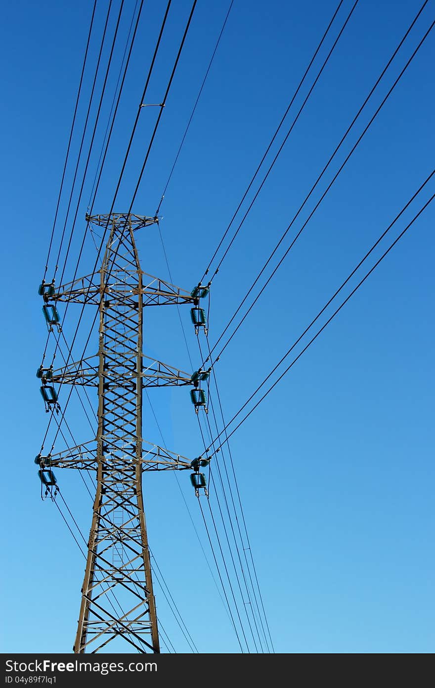 High voltage power lines, vertical