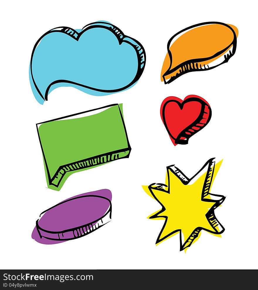 Speech bubbles colorful set