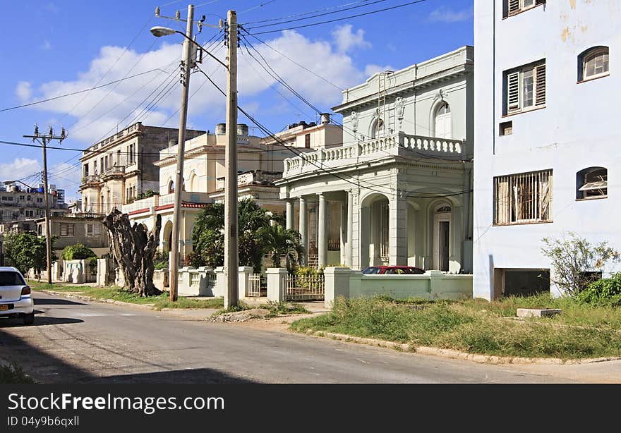 Architecture in Vedado district of Havana. Cuba.