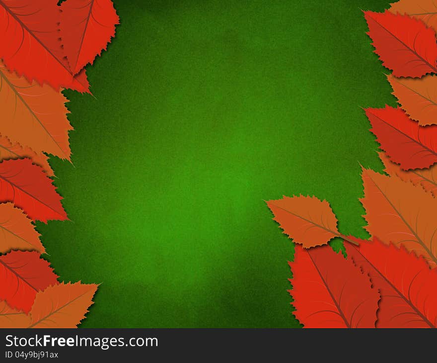 Illustration of colorful leaves on chalkboard background. Illustration of colorful leaves on chalkboard background.