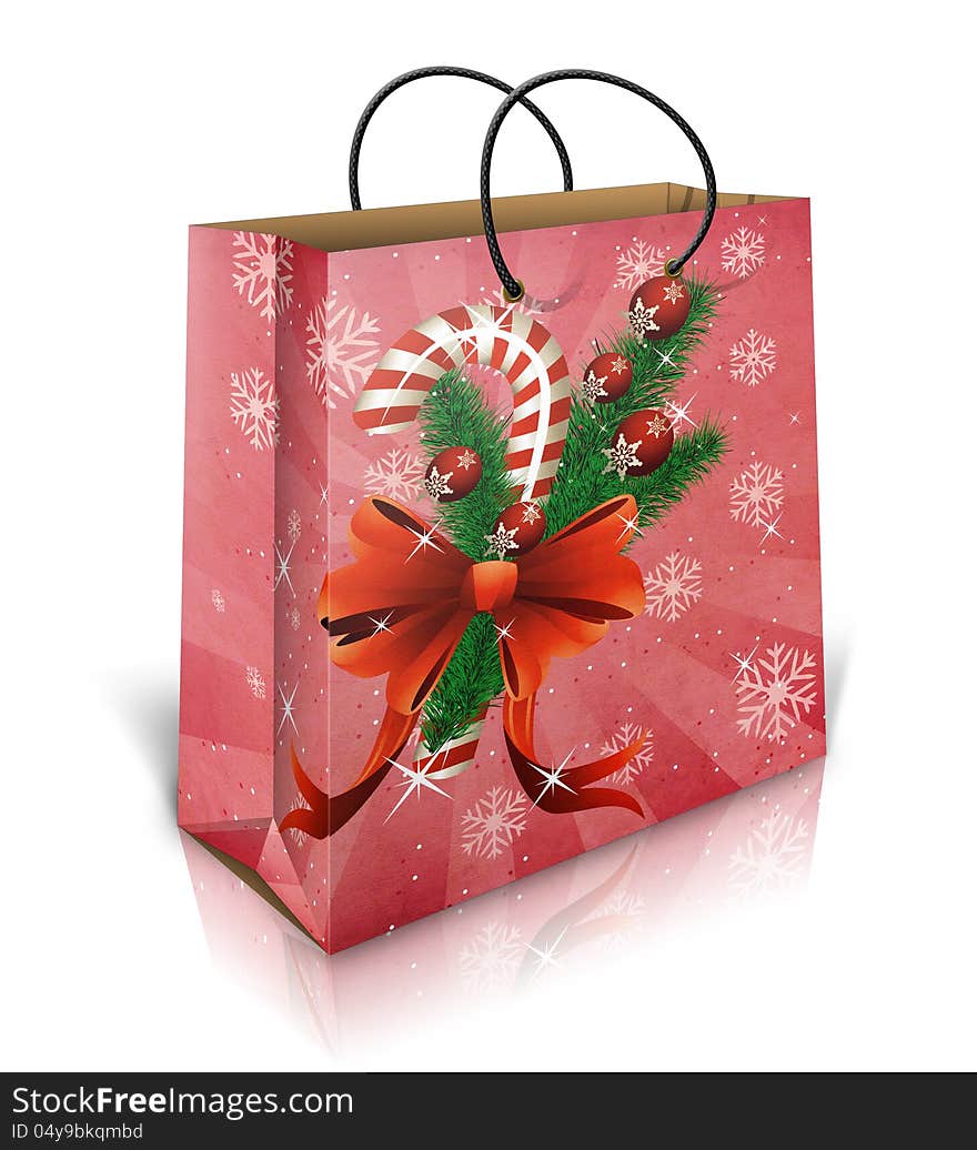 Christmas Gift Bag Isolated