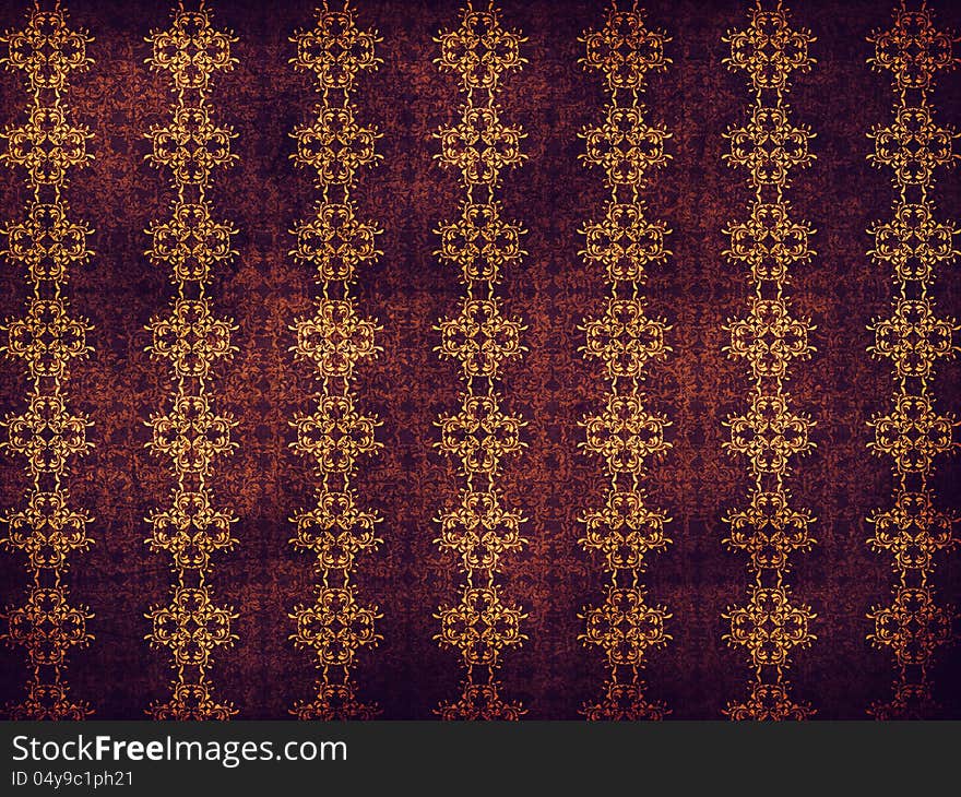 Illustration of abstract grunge purple background with yellow flower pattern. Illustration of abstract grunge purple background with yellow flower pattern.