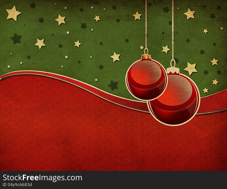 Illustration of retro Christmas background with balls. Illustration of retro Christmas background with balls.