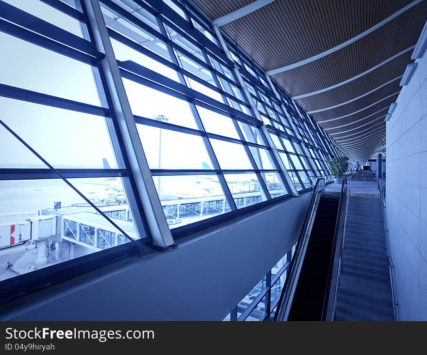 Hong Kong International Airport departure lounge iceberg