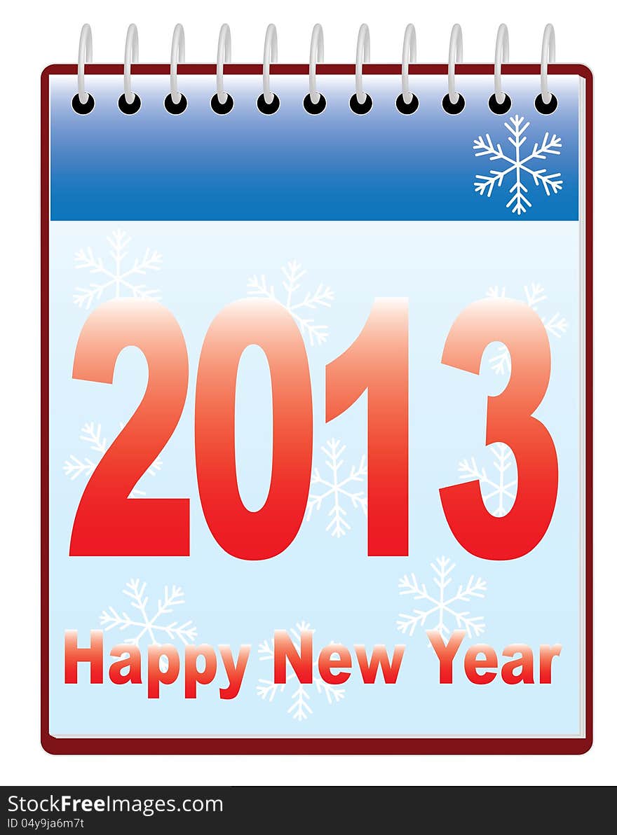 Happy new year 2013 calendar vector illustration