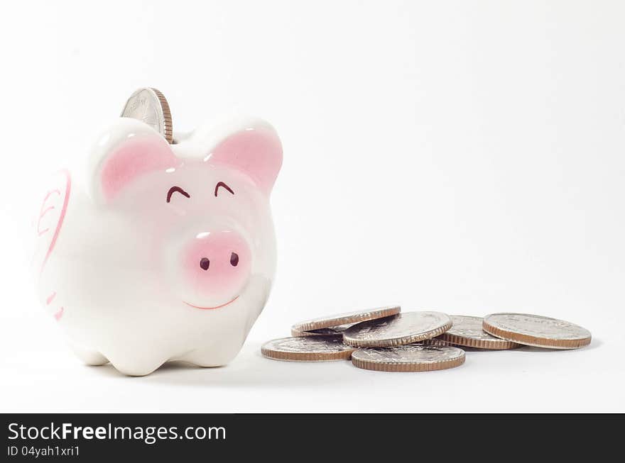 Piggy bank  on white background