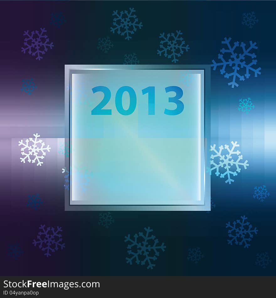 Snowflake blue purple background with square frame vector. Snowflake blue purple background with square frame vector