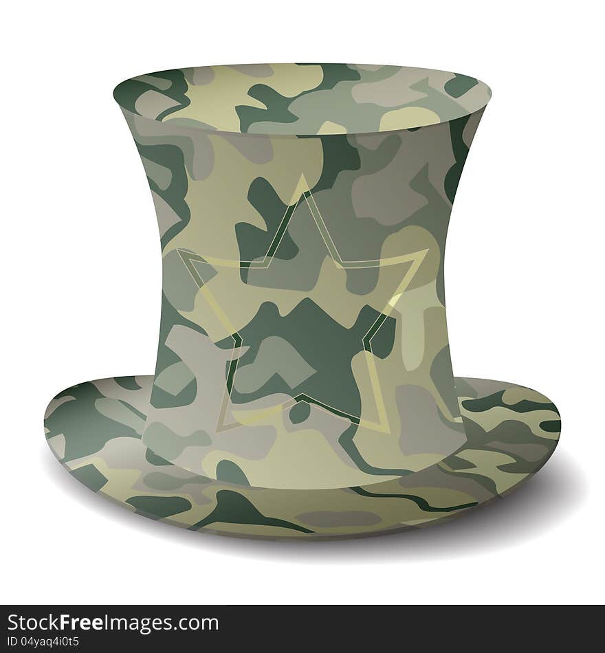 New royalty free military style top hat icon  on white background. New royalty free military style top hat icon  on white background