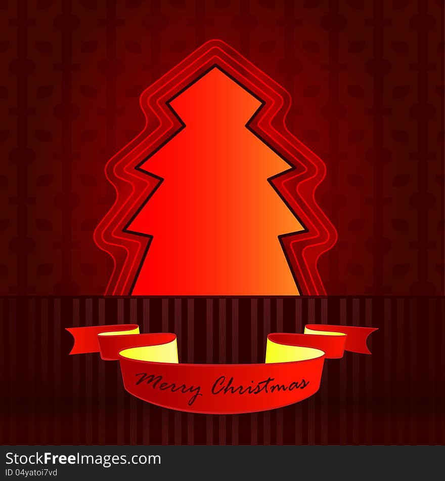 Classic shape designed red brown tree