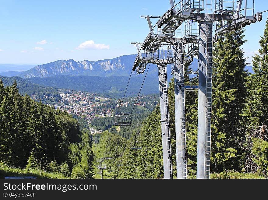 Mountain landscape with ski slope and mountain view. Mountain landscape with ski slope and mountain view