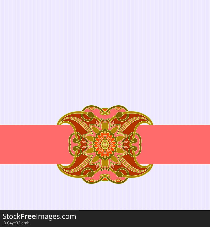 Vector illustration with vintage pattern for greeting card. Vector illustration with vintage pattern for greeting card.