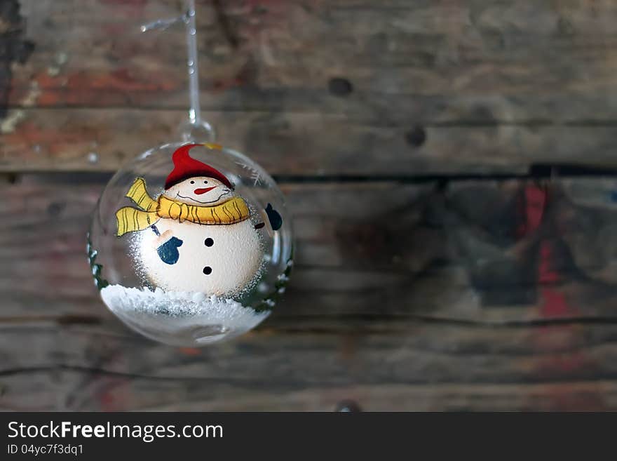 Photo of christmas decorations on wooden background. Photo of christmas decorations on wooden background