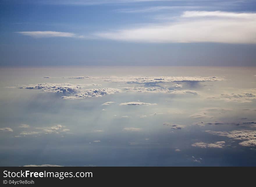 Beautiful sky with clouds from a high view point