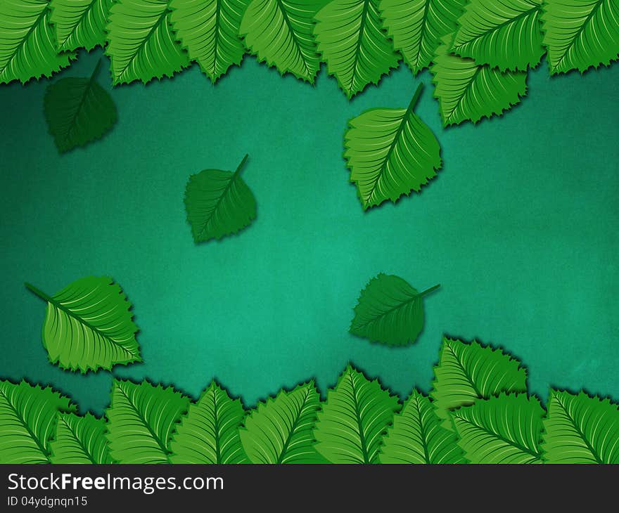 Illustration of fresh green leaves on chalkboard background. Illustration of fresh green leaves on chalkboard background.