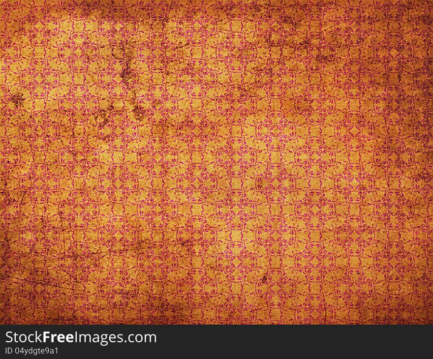 Grunge yellow background with pattern