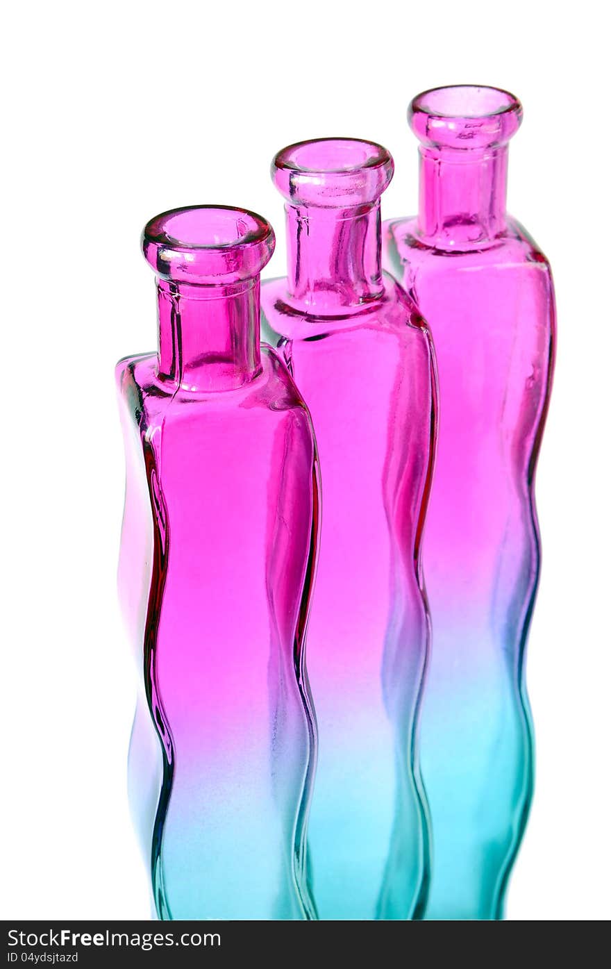 Three glass vases