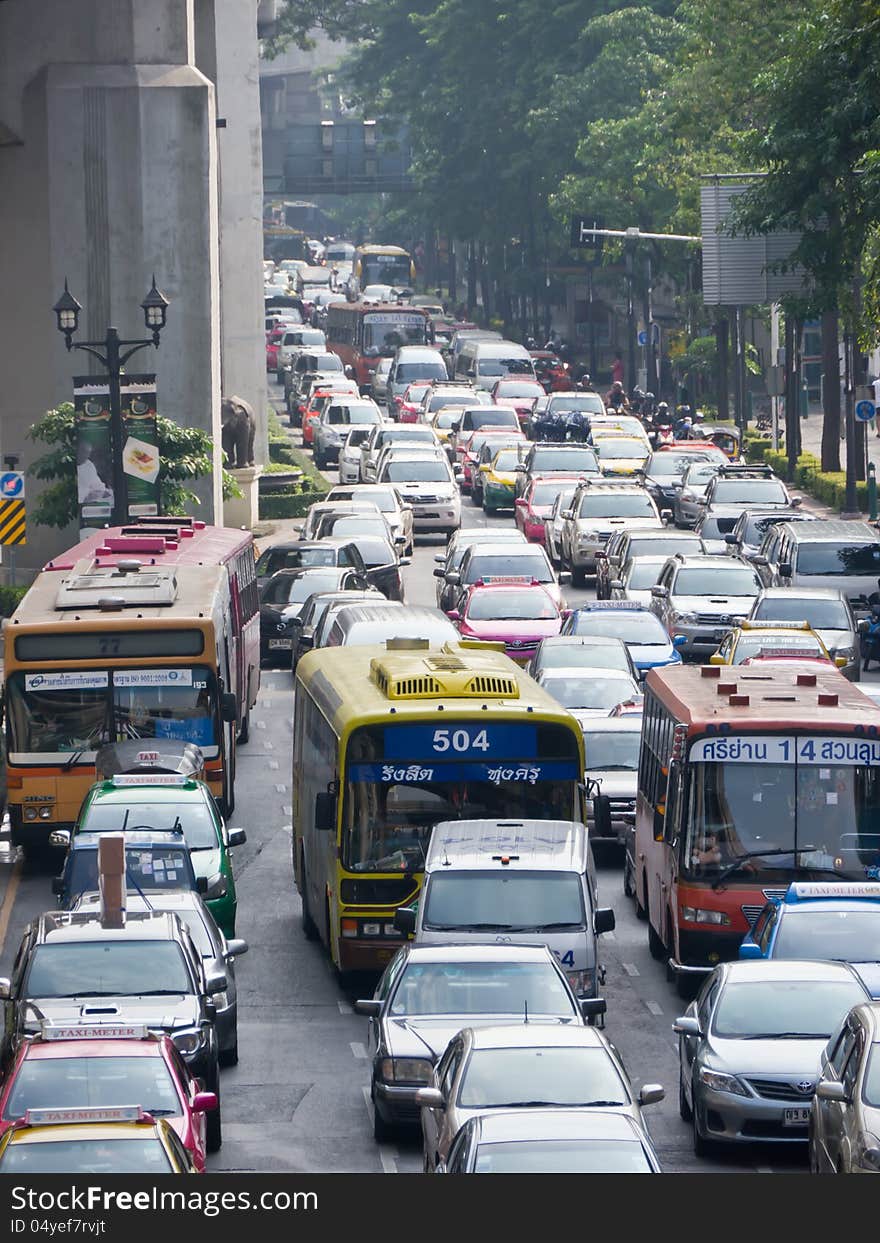 Traffic in rush hour in Bangkok. Traffic in rush hour in Bangkok