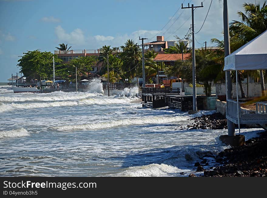 Flooded beach - Atalaia neighborhood - Salinopolis - Brazil