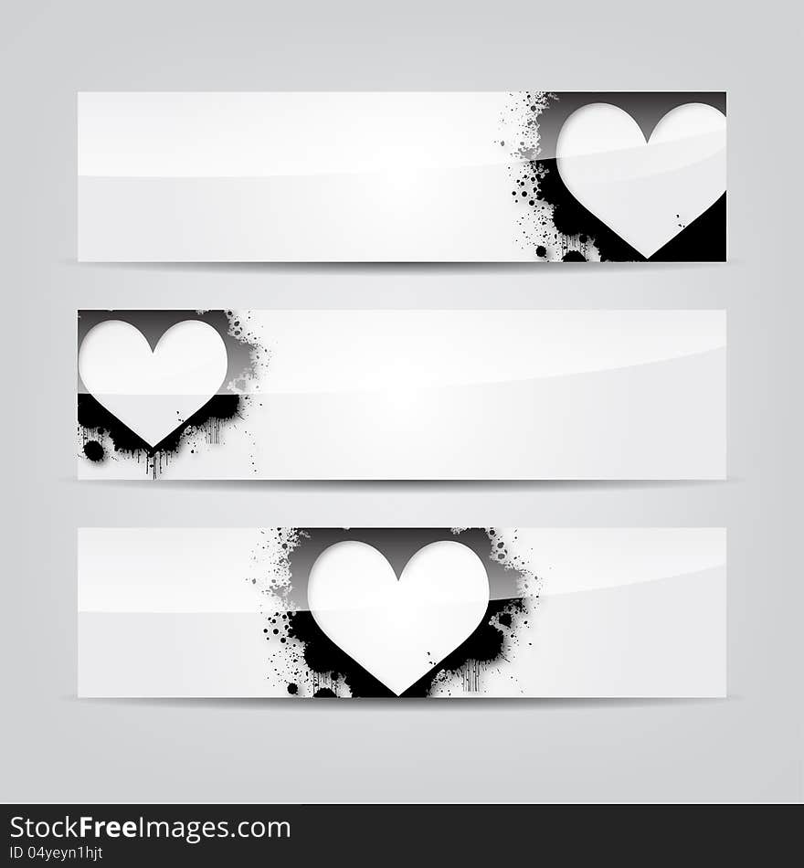 Abstract Heart Colorful Web Banner